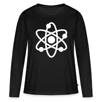 Icône Atom - T-shirt manches longues Premium bio Femme - noir - Devant - Julia (174cm)