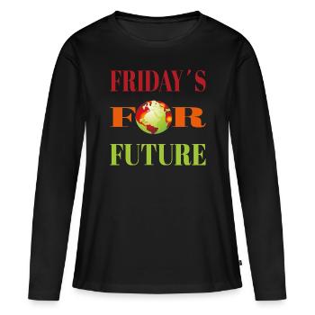 Fridays for future - Women's Premium Organic Long Sleeve Shirt - black - Front - Julia (174cm)