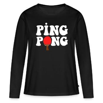 Ping Pong outfit with table tennis bat - Women's Premium Organic Long Sleeve Shirt - black - Front - Julia (174cm)