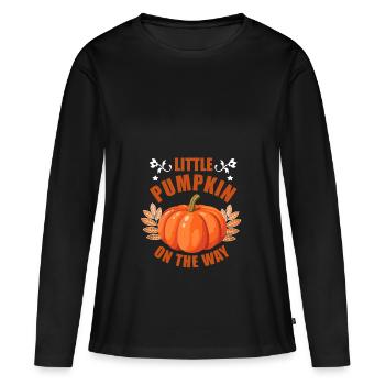 Grossesse d'Halloween - T-shirt manches longues Premium bio Femme - noir - Devant - Julia (174cm)