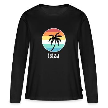 Ibiza - Frauen Premium Bio Langarmshirt - Schwarz - Vorne - Julia (174cm)