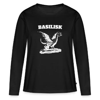 Cadeau de fans de mythologie de basilic - T-shirt manches longues Premium bio Femme - noir - Devant - Julia (174cm)