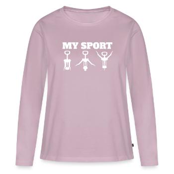 My Sport Corkscrews Corkscrews drink wine - Women's Premium Organic Long Sleeve Shirt - dusky pink - Front - Julia (174cm)