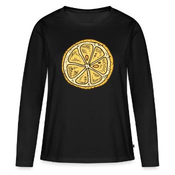 Citron Citron boisson fraîche juteuse boisson - T-shirt manches longues Premium bio Femme - noir - Devant - Julia (174cm)
