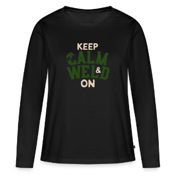 Behalten Sie Ruhe u. Schweißen Sie an - lustiger Schweißer-Schweißer - Frauen Premium Bio Langarmshirt - Schwarz - Vorne - Julia (174cm)