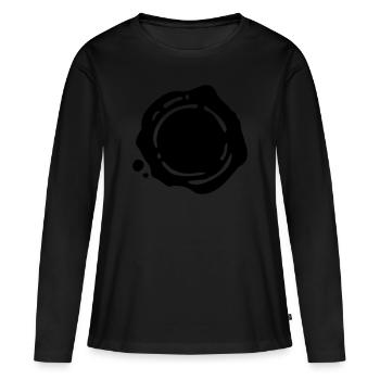 Cire Timbre wax seal Cachet de cire - T-shirt manches longues Premium bio Femme - noir - Devant - Julia (174cm)