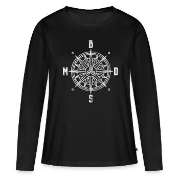BDSM Compass Triskele Sadomaso Sub Cadeau - T-shirt manches longues Premium bio Femme - noir - Devant - Julia (174cm)
