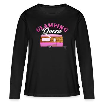 Glamping Queen - Camping Holiday Queen Princess - T-shirt manches longues Premium bio Femme - noir - Devant - Julia (174cm)