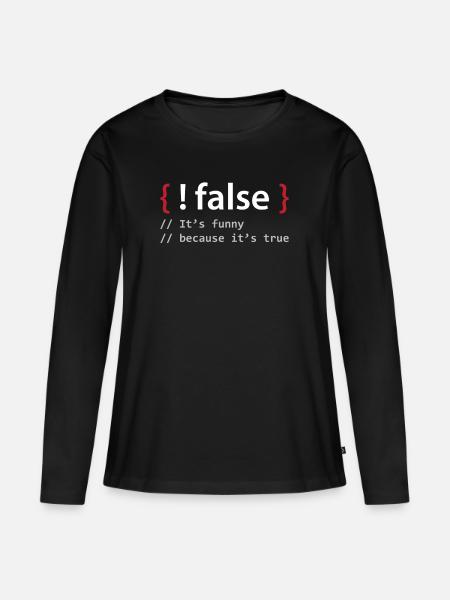Programmierer Geschenk Nerd - Frauen Premium Bio Langarmshirt - Schwarz