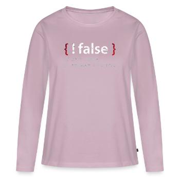 Programmeur Coder PC - T-shirt manches longues Premium bio Femme - rose poudré - Devant - Julia (174cm)