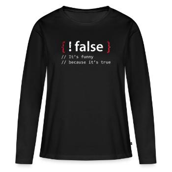 Programmeur Coder PC - T-shirt manches longues Premium bio Femme - noir - Devant - Julia (174cm)