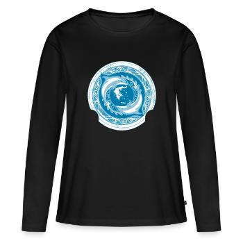 Grèce - T-shirt manches longues Premium bio Femme - noir - Devant - Julia (174cm)