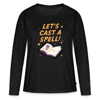 Jetons un sort, Halloween - T-shirt manches longues Premium bio Femme - noir - Devant - Julia (174cm)