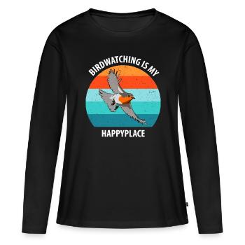 Observation des oiseaux Observation des oiseaux Observation des oiseaux - T-shirt manches longues Premium bio Femme - noir - Devant - Julia (174cm)