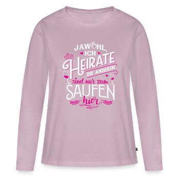 Braut Junggesellin Junggesellinenabschied JGA Ja - Frauen Premium Bio Langarmshirt - Altrosa - Vorne - Julia (174cm)