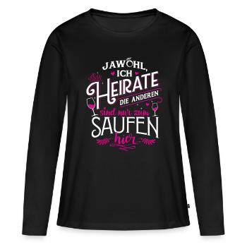 Braut Junggesellin Junggesellinenabschied JGA Ja - Frauen Premium Bio Langarmshirt - Schwarz - Vorne - Julia (174cm)