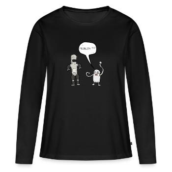 Roboter Problem? - Frauen Premium Bio Langarmshirt - Schwarz - Vorne - Julia (174cm)