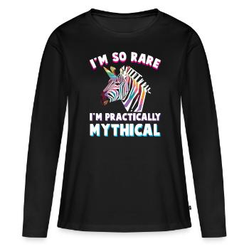 Handicap Handicap Zèbres de la licorne - T-shirt manches longues Premium bio Femme - noir - Devant - Julia (174cm)
