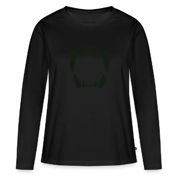 Dents - dents de monstre de la bouche - T-shirt manches longues Premium bio Femme - noir - Devant - Julia (174cm)