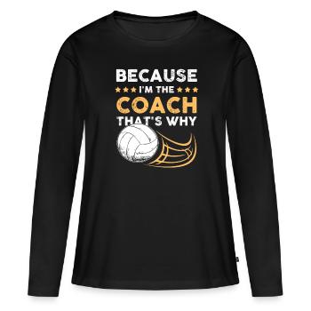 coach coach volleyball - T-shirt manches longues Premium bio Femme - noir - Devant - Julia (174cm)