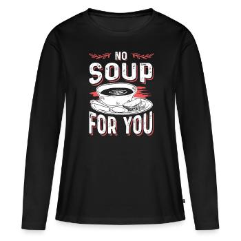soupe savoureuse - T-shirt manches longues Premium bio Femme - noir - Devant - Julia (174cm)