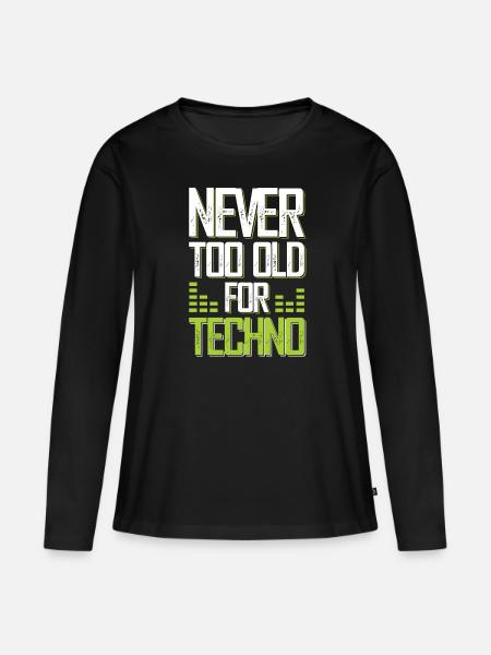 techno music - Frauen Premium Bio Langarmshirt - Schwarz