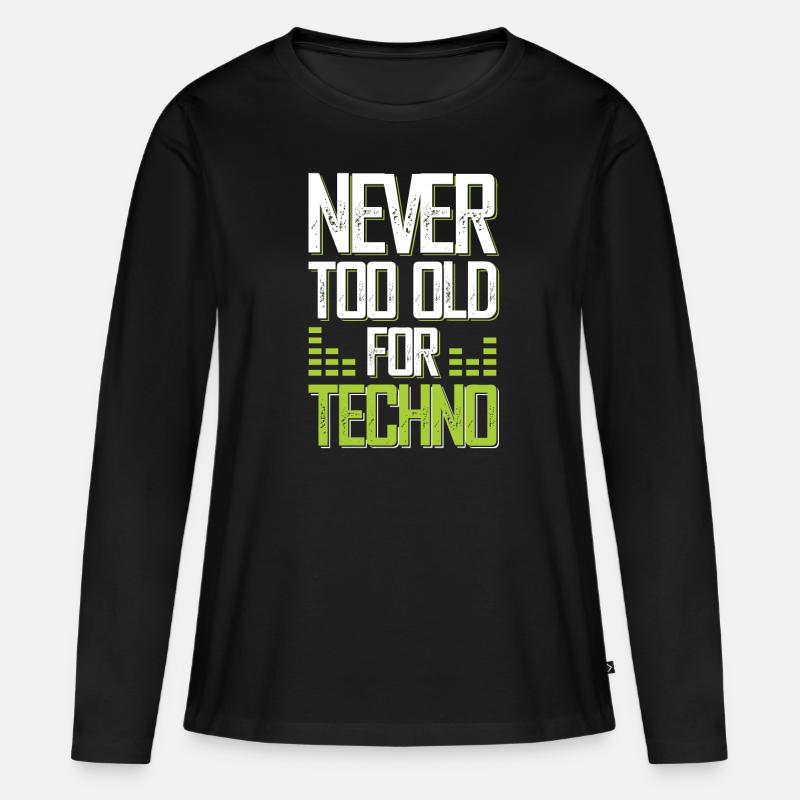 techno music - Frauen Premium Bio Langarmshirt - Schwarz