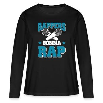 Rappers Rap - Frauen Premium Bio Langarmshirt - Schwarz - Vorne - Julia (174cm)