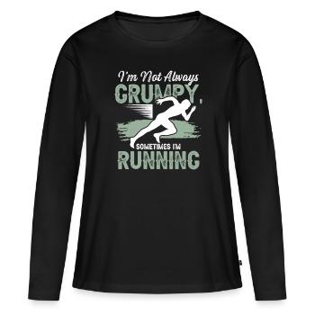 running sport - T-shirt manches longues Premium bio Femme - noir - Devant - Julia (174cm)
