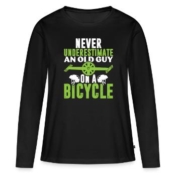 old man bike - Women's Premium Organic Long Sleeve Shirt - black - Front - Julia (174cm)