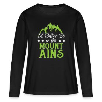 mountains mountains - Women's Premium Organic Long Sleeve Shirt - black - Front - Julia (174cm)