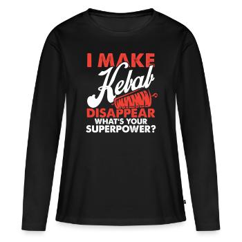 döner kebab - Frauen Premium Bio Langarmshirt - Schwarz - Vorne - Julia (174cm)
