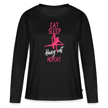 Aerialist Aerial Silks Vertikaltuch Lustig - Frauen Premium Bio Langarmshirt - Schwarz - Vorne - Julia (174cm)