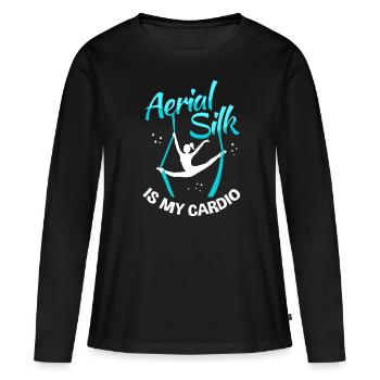 Aerial Silks Aerialist Vertikaltuch - Frauen Premium Bio Langarmshirt - Schwarz - Vorne - Julia (174cm)