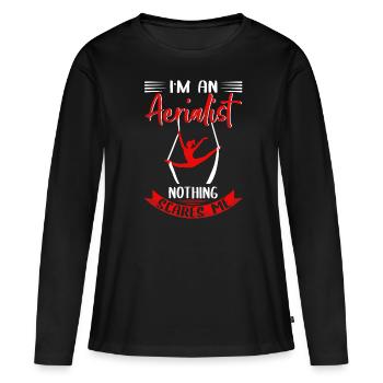 Aerialist Vertical Cloth Yoga Aerial Silks - Women's Premium Organic Long Sleeve Shirt - black - Front - Julia (174cm)