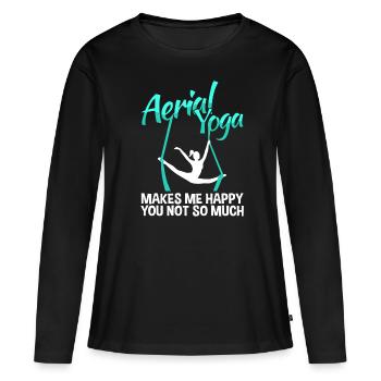 Aerial Yoga Vertikaltuch Aerialist - Frauen Premium Bio Langarmshirt - Schwarz - Vorne - Julia (174cm)