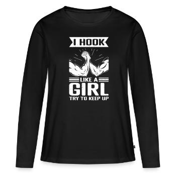 Arm wrestling arm wrestler funny - Women's Premium Organic Long Sleeve Shirt - black - Front - Julia (174cm)