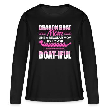 Pagayer sur le bateau-dragon Mamal Dragonboat - T-shirt manches longues Premium bio Femme - noir - Devant - Julia (174cm)