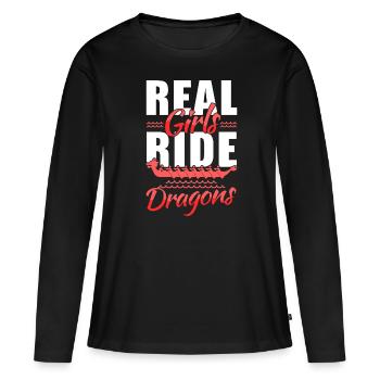 Drachenboot Dragonboat Racing Girl - Frauen Premium Bio Langarmshirt - Schwarz - Vorne - Julia (174cm)