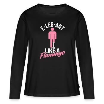 Prothèse de jambe Drôle d’amputation de jambe - T-shirt manches longues Premium bio Femme - noir - Devant - Julia (174cm)