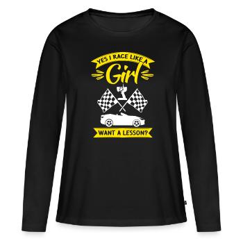 Slotcar-Racing Girl Slot Car Auorennen - Women's Premium Organic Long Sleeve Shirt - black - Front - Julia (174cm)