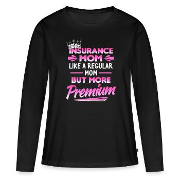 Versicherungsvertreter Mama Aktuar Versichern - Frauen Premium Bio Langarmshirt - Schwarz - Vorne - Julia (174cm)