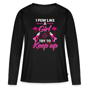 Laser Tag Beam Laser Tag Girl Laser Gun - Women's Premium Organic Long Sleeve Shirt - black - Front - Julia (174cm)