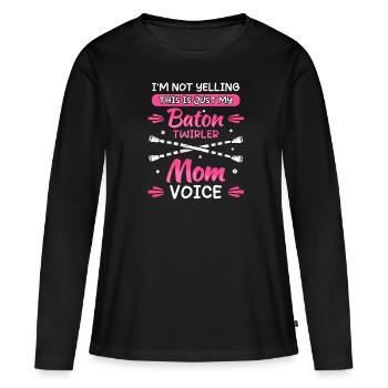 Twirling Mama Majorette Baton Rod Turning - Women's Premium Organic Long Sleeve Shirt - black - Front - Julia (174cm)