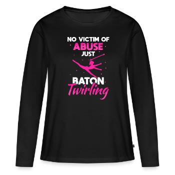 Baton Twirling Funny Majorette - Women's Premium Organic Long Sleeve Shirt - black - Front - Julia (174cm)