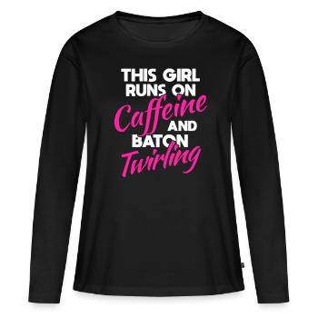 Twirling Baton Majorette Rod Turning Coffee - Women's Premium Organic Long Sleeve Shirt - black - Front - Julia (174cm)