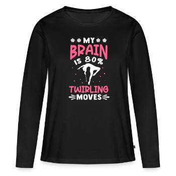 Twirling Funny Baton Rod Turning Majorette - Women's Premium Organic Long Sleeve Shirt - black - Front - Julia (174cm)
