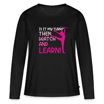 Baton Twirling Trainer Majorette Rod Turning - Women's Premium Organic Long Sleeve Shirt - black - Front - Julia (174cm)