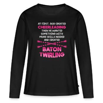Baton Twirling Majorette Cheerleading - Frauen Premium Bio Langarmshirt - Schwarz - Vorne - Julia (174cm)
