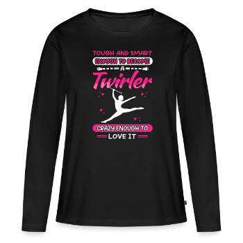 Twirling Majorette Baton Rod Turning Funny - Women's Premium Organic Long Sleeve Shirt - black - Front - Julia (174cm)